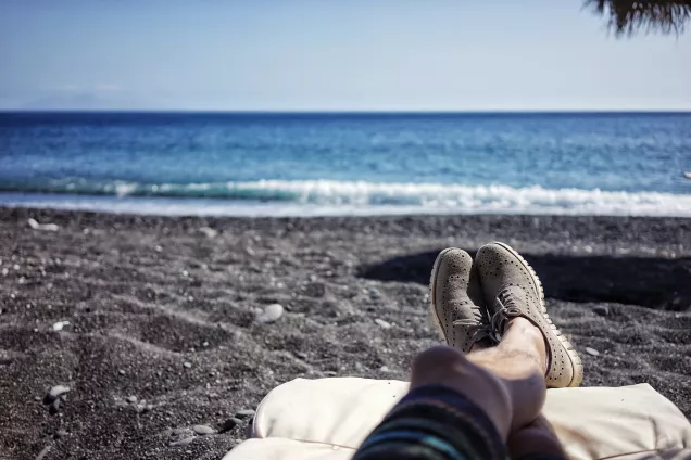 Image showing relaxing person on the beach